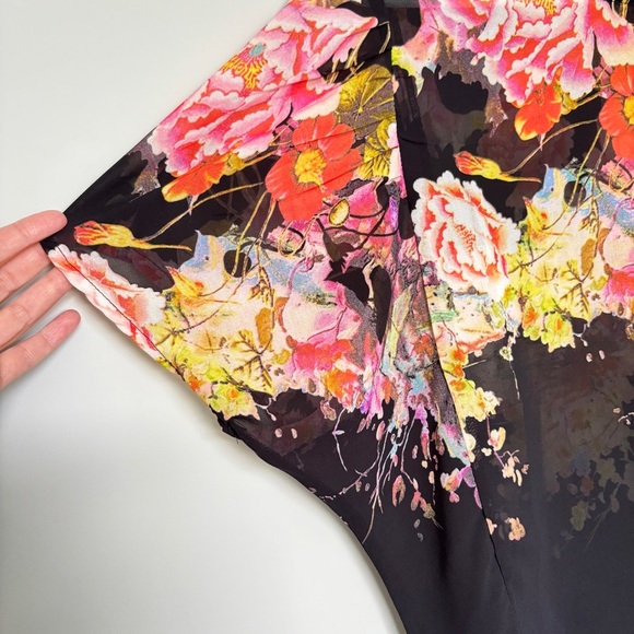 Costa Blanca Women's XS Blouse Semi Sheer Floral Romantic‎ Feminine Whimsical - Picture 5 of 9